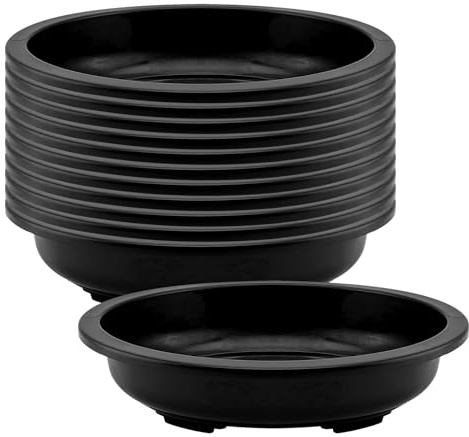 KEILEOHO 12 Stück Oval Bonsaischale Kunststoff, 38 x 29 x 9 cm Ovaler Blumentopf Schwarz, Ovale Bonsai Schale Pflanztopf für Innen und Draußen