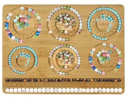 Perlenbretter für Schmuckherstellung, Armbandperlenbrett, Schmuckperlenbrett, Holzarmband-Perlenbrett für Armbänder, Schmuckherstellung, Webwerkzeug, Zubehör, Tellerdesign, Tischgröße, Zifferblatt