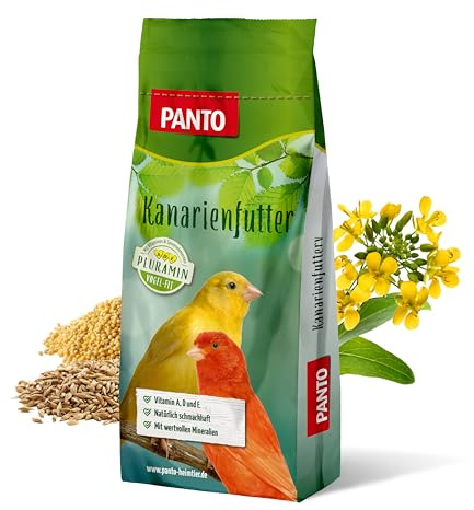 PANTO Kanarienfutter mit Pluramin, 25kg - Ziervogelfutter aus bunter Saatenmischung, Vogelfutter ohne Nüsse