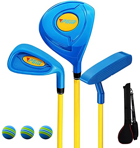 PGM Kinder Golfschläger Set - Kann echte Bälle Schlagen, inklusive Holz, Eisen und Putterschläger, ideal für Anfänger Jungen und Mädchen, Lehr-Trainingsset