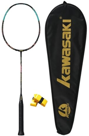 Professioneller Badminton Schläger, A1 TAAN Carbon Badmintonschläger High Tension 5U Ultra-Light Badminton Set mit Griffbänder & Schlägertasche-1915 Pro(Get Strung)