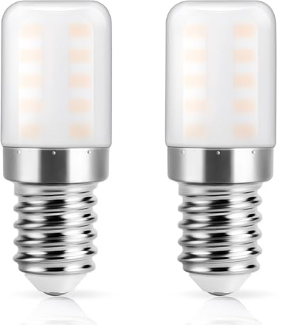 DiCUNO Kühlschranklampe E14 LED Lampe 3W, Warmweiß 2700K, ersetzt 30W Halogenbirne, 270LM, 82Ra, 360° Abstrahlwinkel, Glühbirne für Kühlschrank, Nähmaschine, 230V AC, 2er Set