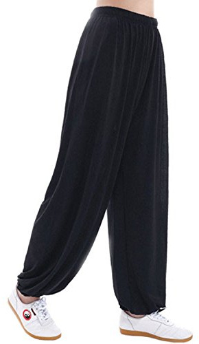 MESHIKAIER Super weiche Herren Haremshose Freizeithose Pluderhose Pumphose Yoga Hose Sport Hose für 4 Jahreszeiten (Size L, Schwarz)