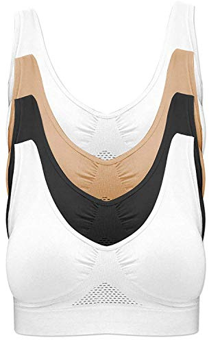 Pretty Seamless BH ohne Bügel Nahtloser Sport BH im 4er Pack für Sport Freizeit und Beruf