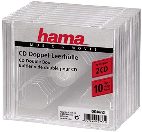 Hama CD-Doppel-Leerhülle (10er-Pack, Standard) CD-Schutzhülle transparent