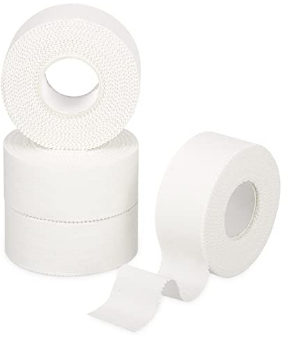 Xinstroe 4 Rollen Sport Tapes, 2,5cmx10m Sporttape Sport Tapeverband Selbstklebende Sportbandage für Fußball Klettern Alle Sportarten(Weiß)