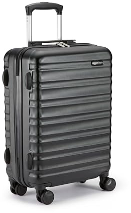 Amazon Basics Hartschalen-Kabinen-Koffer - ABS-Handgepäck Zugelassen für Ryanair - Kratzfest und Leicht - 55 x 40 x 20cm - Schwarz