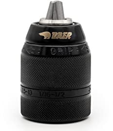 BAER Schnellspannbohrfutter 1,5–13 mm | 1/2-20 UNF | Schlüsselloses Ganzmetall Bohrfutter für Handbohrmaschine, Akku-Bohrmaschine & Bohrhammer | Selbstspannendes Präzisions-Spannfutter BaerCoil