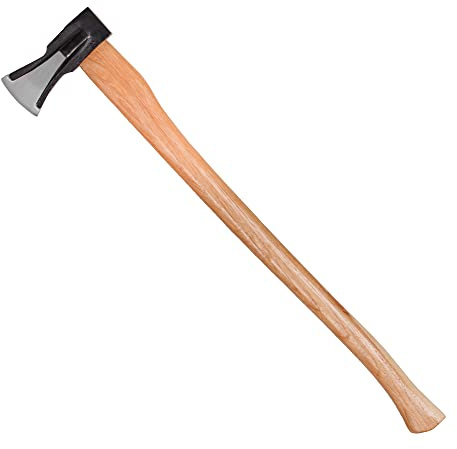 Mivos Spaltaxt 2000 g mit Holzstiel und Klinge aus Kohlenstoffstahl - Länge 92 cm - Forstaxt für Spaltarbeiten und Hacken - Universalaxt mit Hickory - Holzgriff für Garten und Wald