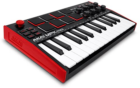 Akai Professional MPK Mini MK3 25-Tasten USB MIDI Keyboard Controller, 8 Hintergrundbeleuchtete Drum Pads, 8 Regler, Musikproduktion-Software und Native Instruments Sound Package (NKS Integration)