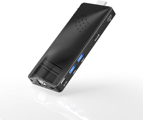 HEIGAOLAPC Mini PC Stick Win 10, Pentium N4200 4GB 64GB eMMC, Lüfterloser Mini Computer, 4K Monitor Unterstützung, 1080P Flüssige Wiedergabe, USB 3.0, Gigabit LAN, WiFi BT 5.0 für Büro Zuhause