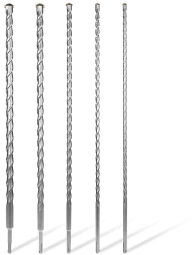 WALTER SDS+ Steinbohrer Set 5-tlg. | Extra lange Betonbohrer Ø 10-25 mm | 450 mm Arbeitslänge | Passend für alle SDS Plus Bohrfutter | Hartmetall, langlebig & kraftvoll