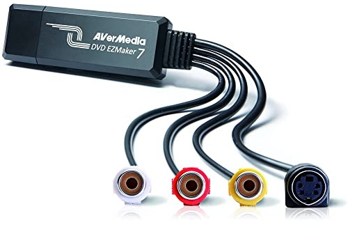 AverMedia [C039] DVD EZMaker 7 - VHS/8mm/Hi8 Videokonverter zur Bearbeitung-Nachbearbeitung [Video von VHS zum PC/DVD], schwarz