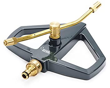 REHAU Kreisregner Premium, aus Messing, Sprinkler-Bereich bis zu 15m, Rasensprenger für große Flächen bis 175m²