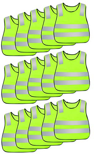 AIEOE Kinder Sicherheitsweste Hohe Sichtbarkeit Reflektierende Westen Klettverschluss Warnwesten für Laufen Radfahren Joggen 5/10/15/20 Stück