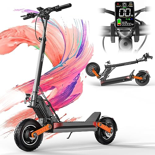 JOYOR S10S E Scooter, 60V18Ah Elektro Scooter, Reichweite 70-85 km, mit Dualem Hydraulisches Bremssystem und Dualer Stoßdämpfung, Faltbarer E Roller Mit 10 geländereifen