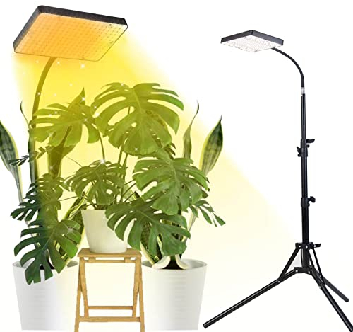 FECiDA Pflanzenlampe LED mit Ständer, UV-IR Vollspektrum Pflanzenlicht für Zimmerpflanzen, Pflanzenleuchte LED 2000 Lumen, 25 Watt, Wachstumslampe für Pflanzen, Daisy Chain Funktion, On/Off Schalter