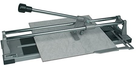 Brüder Mannesmann Fliesenschneider, 400 mm Schnittlänge, 12 mm Fliesenstärke, Parallelanschlag, mm-Skala, stabile Stahlblech-Ausführung, 1 Stück | M63500