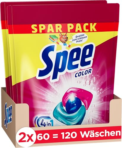 Spee Power Caps Color (120 Waschladungen), mit 4 in 1 Formel verleiht Reinheit, Strahlkraft & Frische, Waschmittel mit Extra Frische-Effekt, 20–60 °C