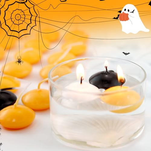 60 Stück Schwimmkerzen, Dekorative Schwimmende Kerzen, 3.8*1.5cm Wasserkerzen, Schwimmende Teelichter, Schaffen Sie Eine Atmosphäre, für Hochzeiten, Valentinstag, Dinnerpartys, Halloween, Weihnachten