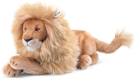 Steiff Kuscheltier Leo Löwe, Süßes Stofftier mit Kunststoffaugen, Kinder, Jungen & Mädchen, Plüschtier 45 cm, Beige, 064135