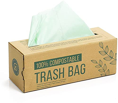 150 Beutel für Kompostbehälter 6L Küchen Abfallbeutel 100% biologischer und abbaubarer Beutel mit EN13432 Zertifizierung (6L)