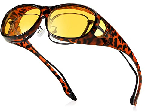 Bloomoak Polarisierte Nachtbrille, blendfrei, UV-400-Schutz für Herren und Damen, polarisiert, zum Autofahren, Angeln, Golf (Nachtsichtlinse)
