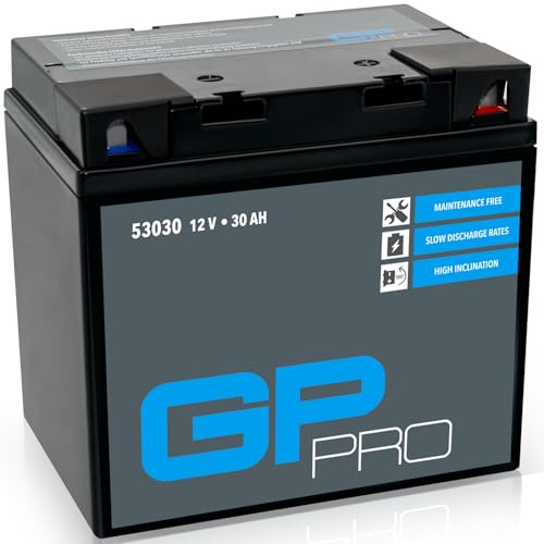GP-PRO Gel-Batterie 53030 12 V 30 Ah 300 A Quad ATV Motorradbatterie | wartungsfrei versiegelt vorgeladen, Pluspol rechts, 178 mm x 125 mm x 166 mm, 8,4 kg, ähnlich Y60-N30L-A, SLA53030, C60-N30-A