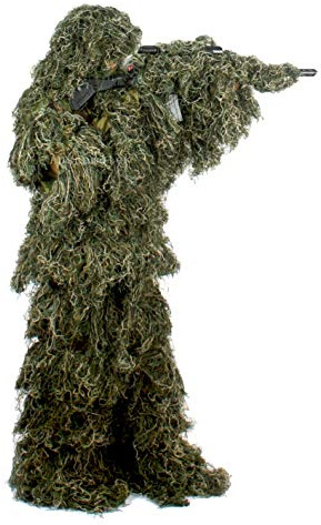 AUSCAMOTEK Ghillie Anzug für die Jagd, Tarnanzug, Jagd, Gilly – Grün und Braun für Erwachsene und Jugendliche