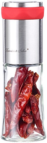 Rosenstein & Söhne Peperonimühle: Gewürz- und Chilimühle mit Edelstahl-Mahlwerk (Küchen-Helfer, Gewürzmühle Chil, Chili)