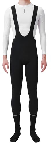 INBIKE Fahrradhose Trägerhose Herren Lang Winter mit Sitzpolster Thermo Fahrradträgerhose Gepolstert Warm Radhose für Fahrrad Radfahren Outdoor Schwarz L