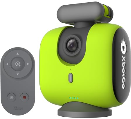 XbotGo Chameleon KI Team Sports Action Cam 4K 60FPS - Automatisch Verfolgen Fußball und Basketball, Freihändige Action Kamera für Sport, Live-Streaming, Kein Abonnement, mit iOS&Android (Lemon Green)