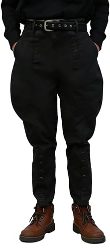 Historic WWII-Style US Officer Cotton Breeches - Military Reproduction Khaki Reithose mit Knopf-Beinverschluss