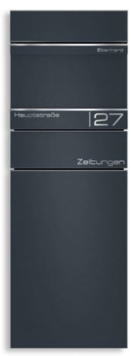 Metzler Standbriefkasten mit Zeitungsfach | Hochwertiger Stahl, Pulverbeschichtung in RAL 7016 Anthrazit | Individuelle Lasergravur, Absenkautomatik, inkl. Montagematerial & 2 Schlüssel | Alves 2