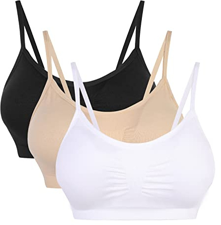 Vertvie Womens Strech Duenn Ohne Buegel Push up Yoga Sports BH Bra Top Set Fuer Fitnesstraining Polsterung 2er/3er Pack