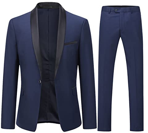 YOUTHUP Anzug Herren Anzug Slim Fit 2 Teilig Anzüge Schalkragen Herrenanzug für Hochzeit Business