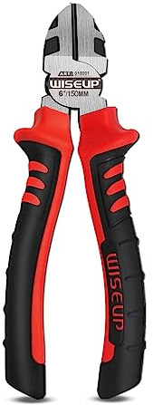 WISEUP Seitenschneider, 150mm Professionelle CR-V kabelschere, Präzisionsschneidzange, ergonomische Hochhebel kabelschneider, Drahtschneider für für weiche Drähte und Lichtwellenleiter