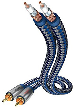 inakustik – 00404007 – Premium Stereo Audiokabel | Für kraftvollen und dynamischen Klang dank eines hohen Kupfergehaltes | 0,75m in Blau | 2-fache Abschirmung - Vollmetallstecker - moderner Geflechtschirm