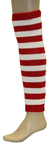 Strick-Stulpen rot/weiß geringelt