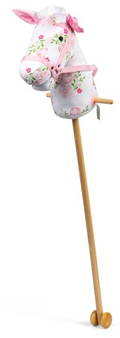 Bigjigs Toys Steckenpferd, geblümt | Plüsch Mähne & Zügel Rutschen Spielzeug für aktives Spielen Geschenk für Mädchen Jungen