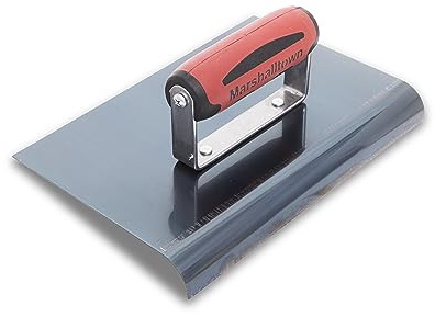 Marshalltown Kantenkelle aus Blaustahl mit Durasoftgriff, sorgt für Abrundung am Beton, Radius: 19 mm, Lippe 22 mm, Grösse der Kelle: 229x152 mm, 167BD