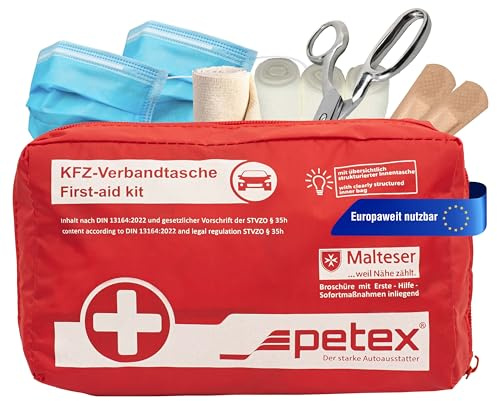 PETEX 43930012 Verbandtasche Inhalt nach DIN 13164, rot