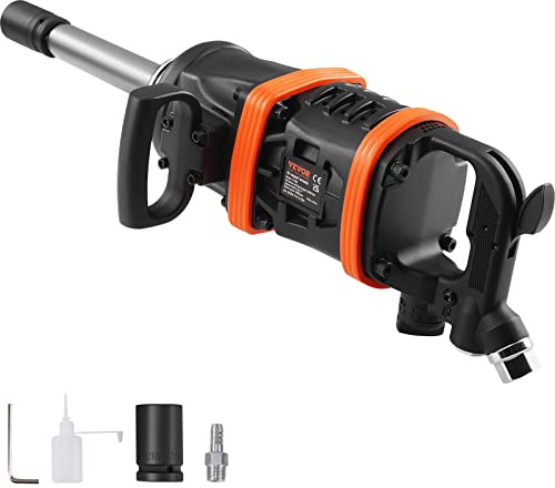 ​VEVOR Druckluft-Schlagschrauber Max. Lösemoment 7016Nm, Vierkant 2,54cm (1Zoll) - Max. Betriebsdruck 13,8bar vibrationsarmer und geräuscharmer Druckluftschrauber zum Anziehen und Lösen von Schrauben