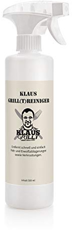 Klaus grillt Grill-Reiniger, 1 x 500 ml, Intensiv-Reiniger, Intensiv-Reiniger, Profi-Reiniger, hochwirksames Reinigungs-Mittel für Grill, Herdplatten, Öfen und Dunstabzugshauben