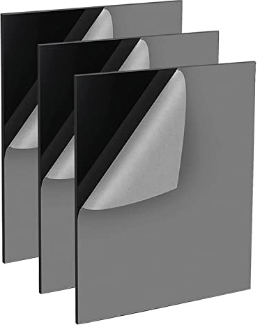 QEEYON 3 PCS Schwarz Acrylglas Platte A4 Schwarz Acrylplatte 2MM Quadrat Acrylscheiben,Laserschneidbar Acryl Kunststoffplatte für Schilder, DIY Display Projekte Handwerk,Malerei 29.7x 21cm