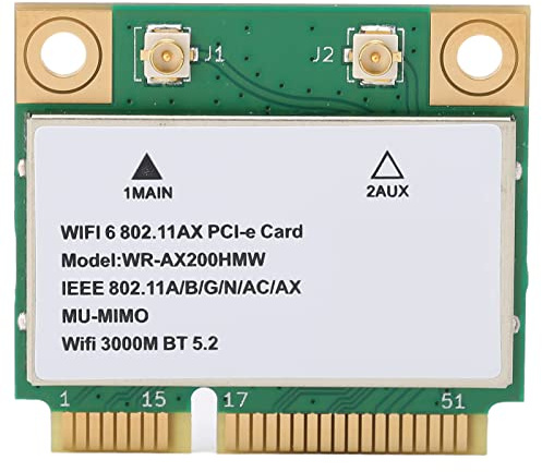 Annadue Drahtlose WiFi Karte, AX200HMW 2.4G/5G Dual Band Wireless Netzwerkkarte, 2974M WiFi6 Bluetooth 5.2 PCI-E Wireless Karte, 802.11 A/B/G/N/AC/AX für Laptop