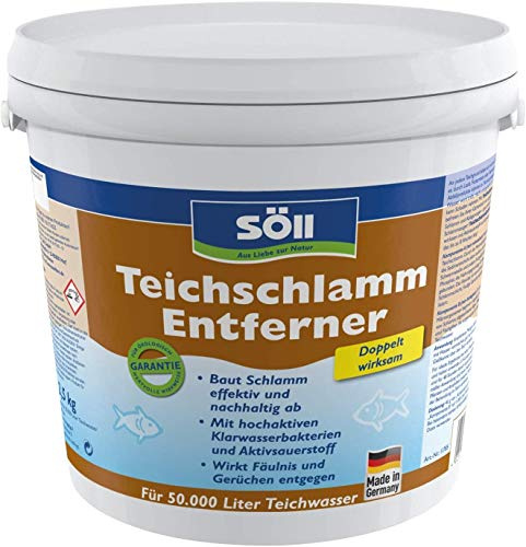 Söll 80632 TeichschlammEntferner 2,5 kg - hochaktive Klarwasserbakterien und Aktivsauerstoff entfernen Schlamm, Ablagerungen im Gartenteich Fischteich