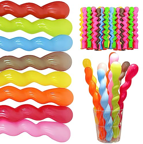 Spiralballons, Hillylolly 100 Pcs Lange Luftballons, Modelling Balloons, Magische Luftballons, Lange Bunte Ballons, für Hochzeit Geburtstage Partys Dekoration，Zufällige Farbe (B)