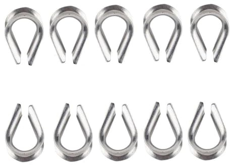 Wodsty Drahtseilkausche 1/4 Zoll für Marine Yacht 316 Edelstahl Heavy Duty Hardware 10 Stück