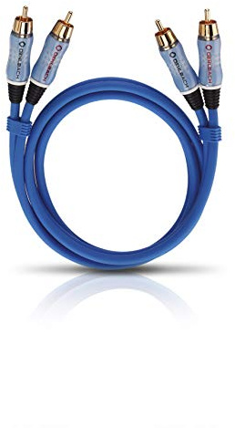 OEHLBACH BEAT - Stereo Audiokabel - Cinch-Kabel Set für CD-Player & Verstärker (effektive Schirmung & OFC Kupfer) - blau - 50cm